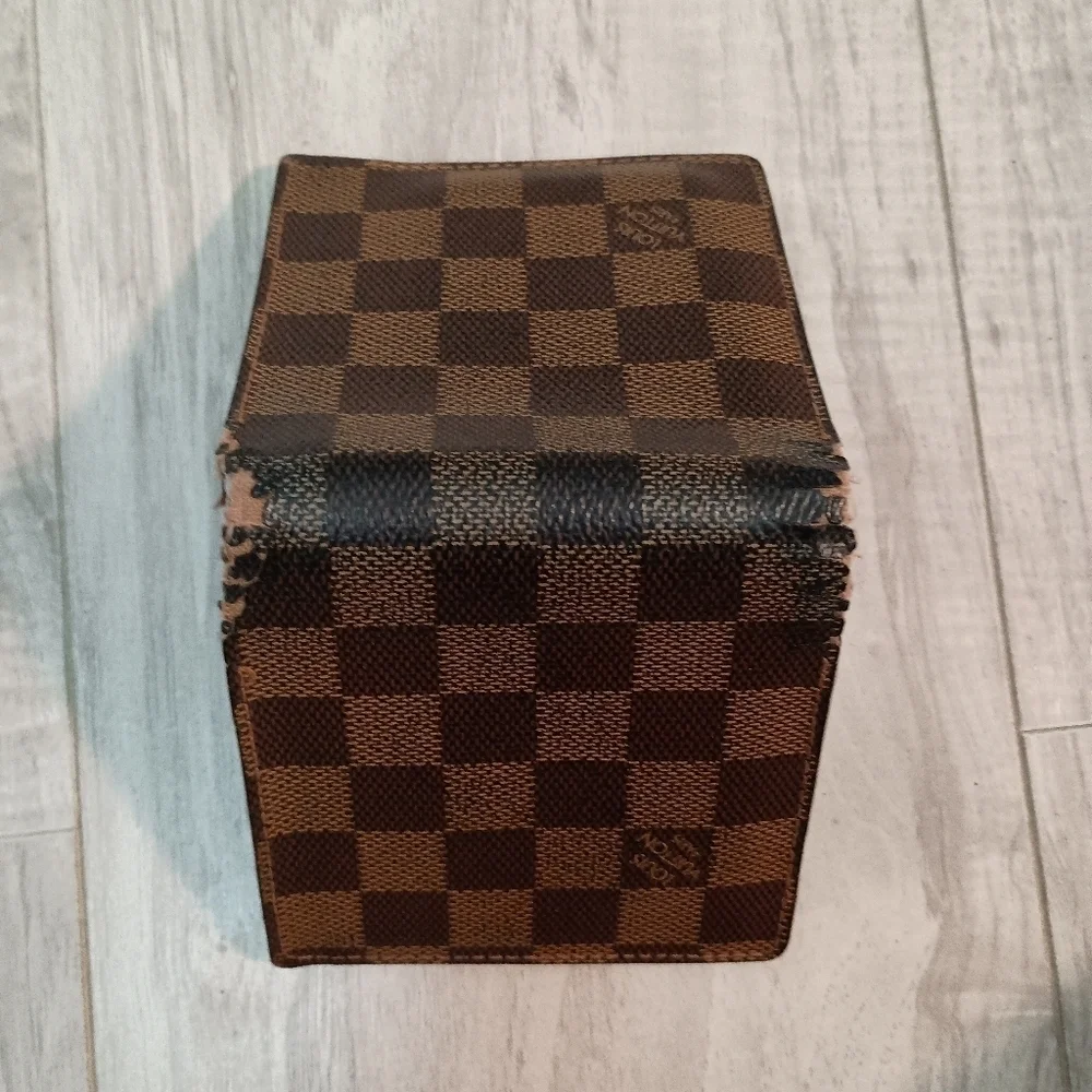 Authentic LOUIS VUITTON Folded Wallet Porte Foil Marco Damier Ebene Brown